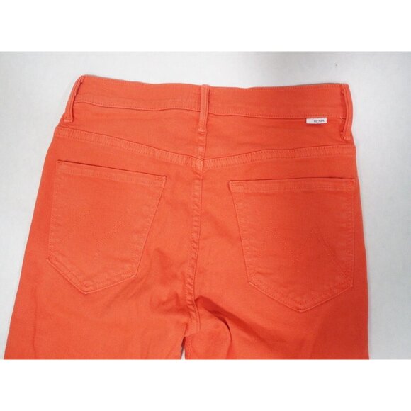 Mother Tomato Red Orange The Stunner Ankle Fray Play Date Jeans, Size 26 - Picture 7 of 15